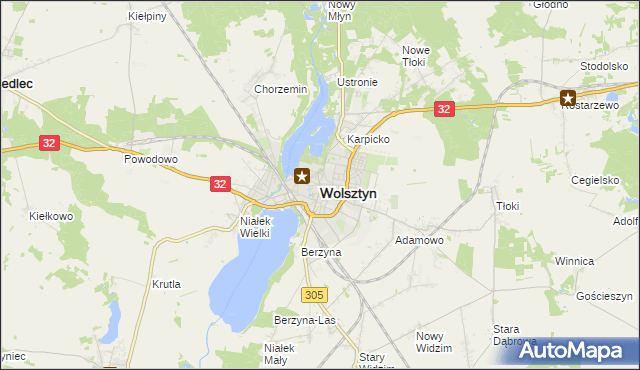 mapa Wolsztyn, Wolsztyn na mapie Targeo