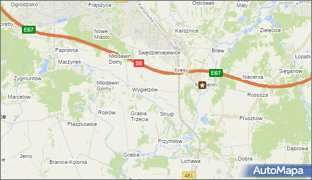 mapa Wrzesiny gmina Sędziejowice, Wrzesiny gmina Sędziejowice na mapie Targeo