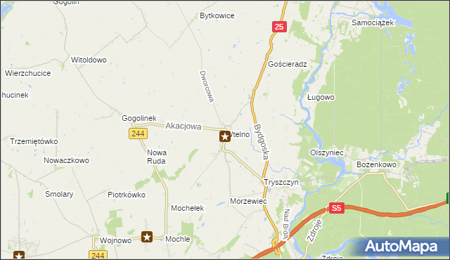 mapa Wtelno, Wtelno na mapie Targeo