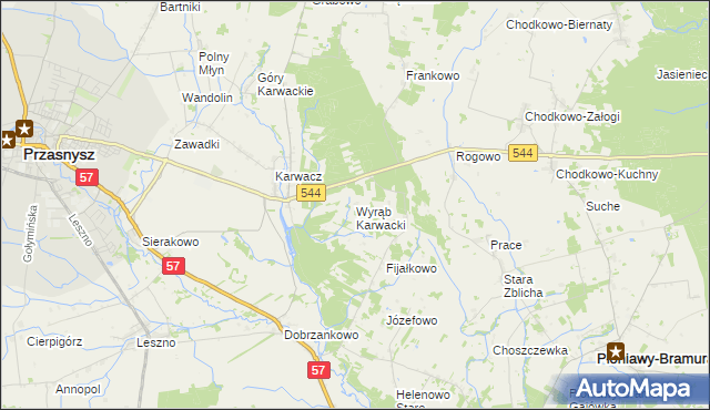 mapa Wyrąb Karwacki, Wyrąb Karwacki na mapie Targeo