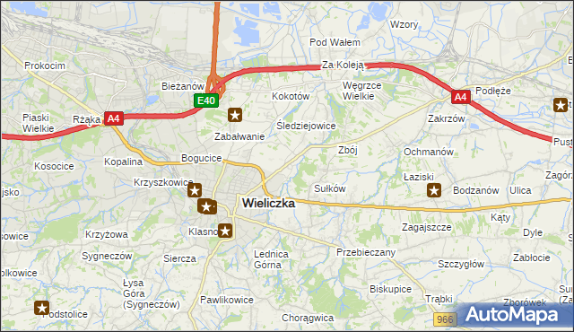 mapa Zabawa gmina Wieliczka, Zabawa gmina Wieliczka na mapie Targeo