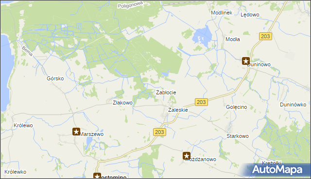 mapa Zabłocie gmina Ustka, Zabłocie gmina Ustka na mapie Targeo