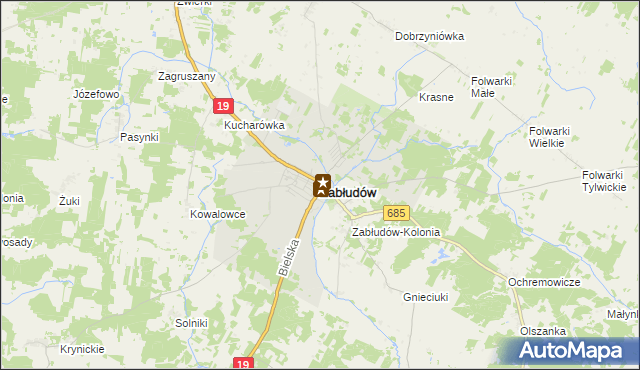 mapa Zabłudów, Zabłudów na mapie Targeo