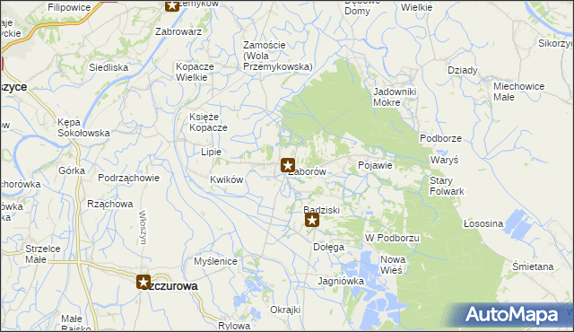 mapa Zaborów gmina Szczurowa, Zaborów gmina Szczurowa na mapie Targeo
