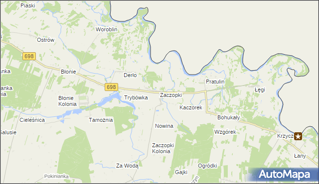 mapa Zaczopki, Zaczopki na mapie Targeo
