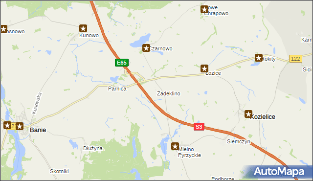 mapa Zadeklino, Zadeklino na mapie Targeo