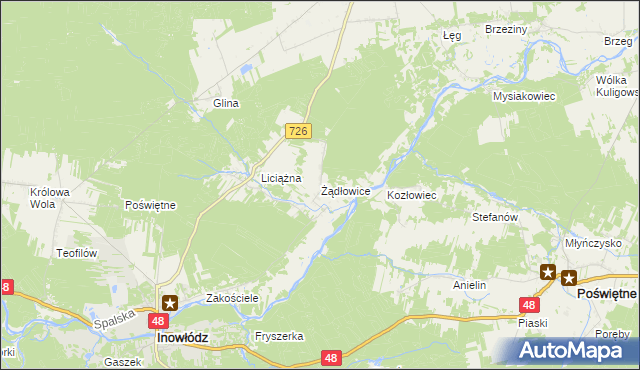 mapa Żądłowice, Żądłowice na mapie Targeo