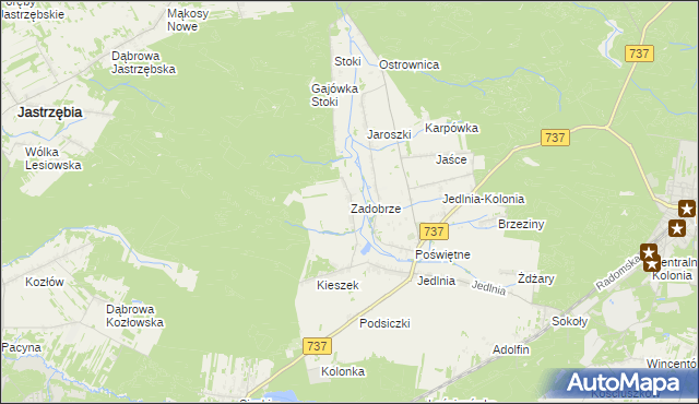 mapa Zadobrze gmina Pionki, Zadobrze gmina Pionki na mapie Targeo