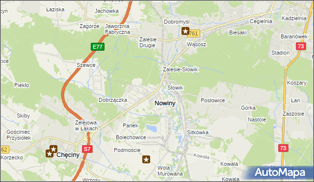 mapa Zagrody gmina Sitkówka-Nowiny, Zagrody gmina Sitkówka-Nowiny na mapie Targeo