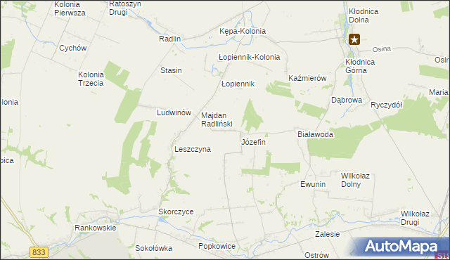 mapa Zakącie gmina Borzechów, Zakącie gmina Borzechów na mapie Targeo