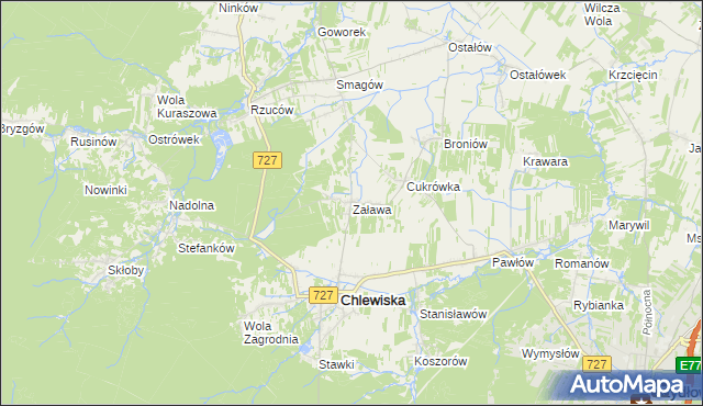 mapa Zaława, Zaława na mapie Targeo