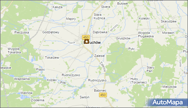 mapa Zalesie gmina Doruchów, Zalesie gmina Doruchów na mapie Targeo