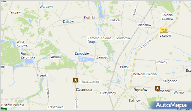 mapa Zamość gmina Czarnocin, Zamość gmina Czarnocin na mapie Targeo