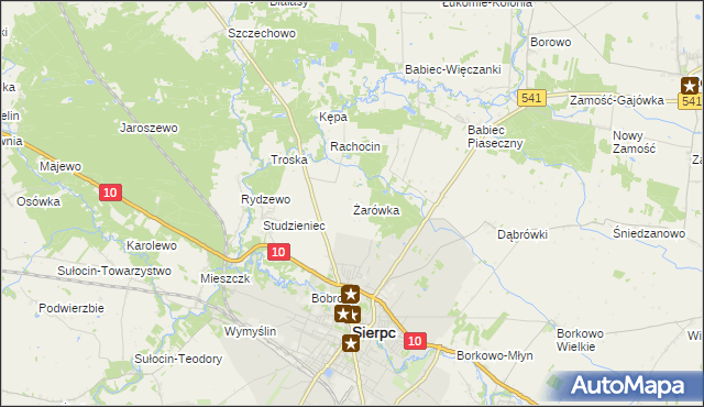 mapa Żarówka gmina Sierpc, Żarówka gmina Sierpc na mapie Targeo