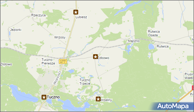 mapa Zdbowo, Zdbowo na mapie Targeo