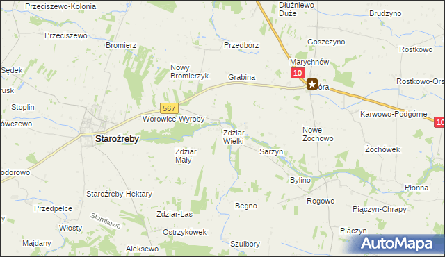 mapa Zdziar Wielki, Zdziar Wielki na mapie Targeo