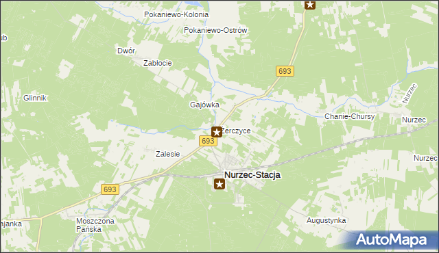 mapa Żerczyce, Żerczyce na mapie Targeo