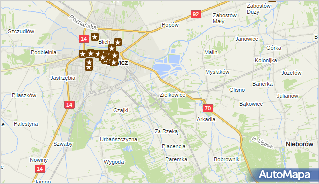 mapa Zielkowice, Zielkowice na mapie Targeo