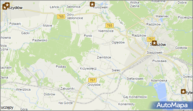 mapa Ziemblice, Ziemblice na mapie Targeo