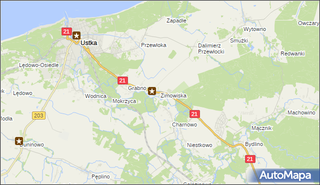 mapa Zimowiska, Zimowiska na mapie Targeo