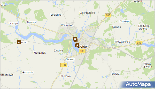 mapa Złotów, Złotów na mapie Targeo