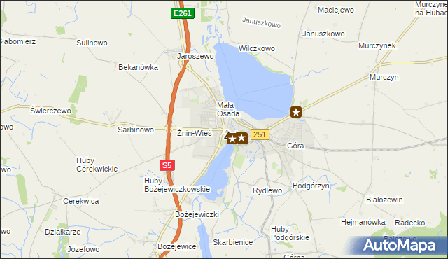 mapa Żnin, Żnin na mapie Targeo