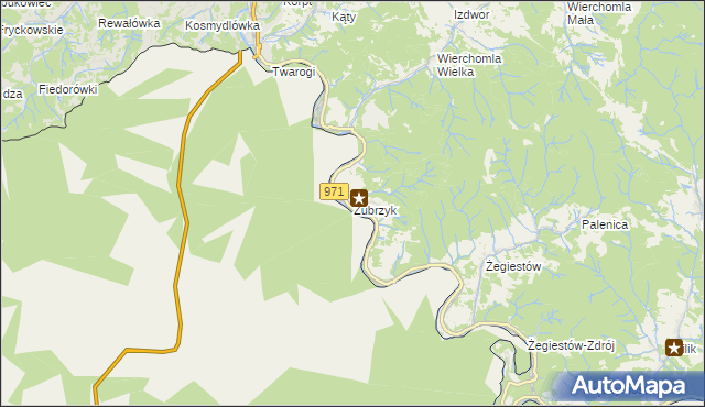 mapa Zubrzyk, Zubrzyk na mapie Targeo