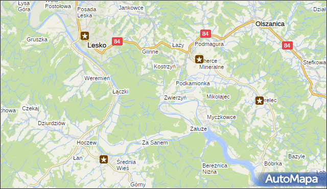 mapa Zwierzyń, Zwierzyń na mapie Targeo