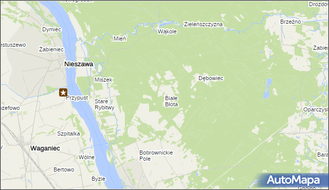 mapa Białe Błota gmina Bobrowniki, Białe Błota gmina Bobrowniki na mapie Targeo