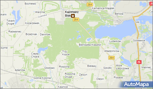 mapa Bieniszew, Bieniszew na mapie Targeo