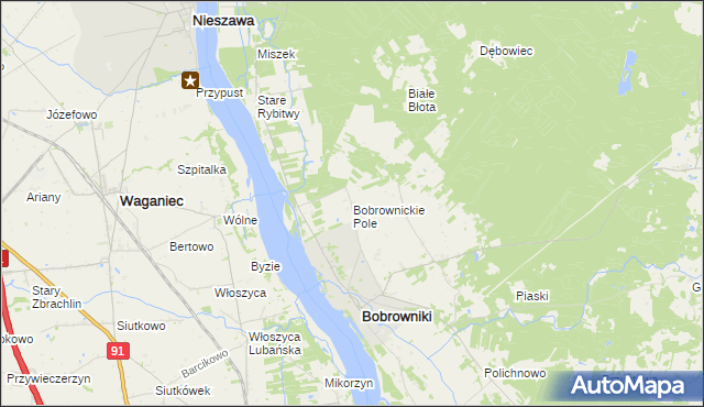 mapa Bobrownickie Pole, Bobrownickie Pole na mapie Targeo