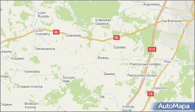 mapa Bolesty gmina Bielsk Podlaski, Bolesty gmina Bielsk Podlaski na mapie Targeo