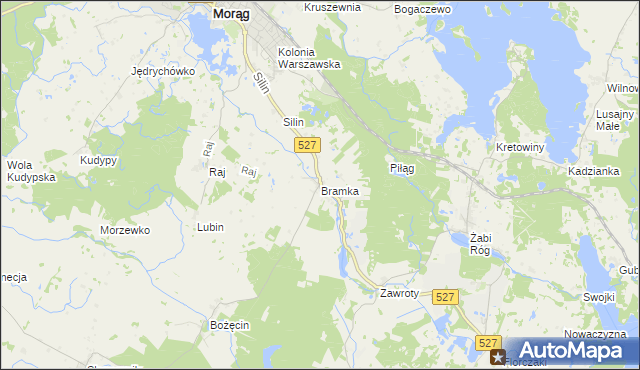 mapa Bramka gmina Morąg, Bramka gmina Morąg na mapie Targeo
