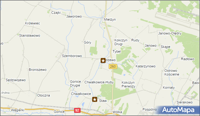 mapa Brudzewo gmina Strzałkowo, Brudzewo gmina Strzałkowo na mapie Targeo