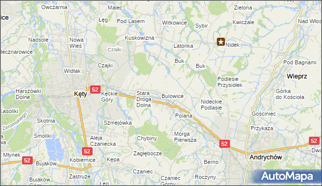 mapa Bulowice, Bulowice na mapie Targeo