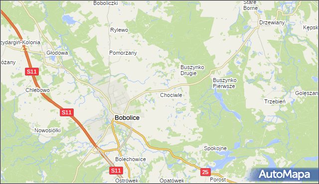 mapa Chociwle, Chociwle na mapie Targeo