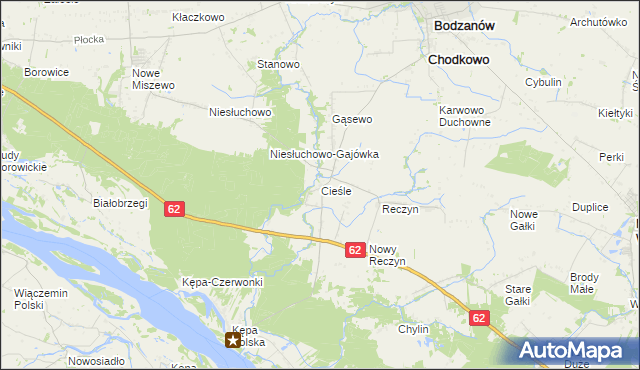 mapa Cieśle gmina Bodzanów, Cieśle gmina Bodzanów na mapie Targeo