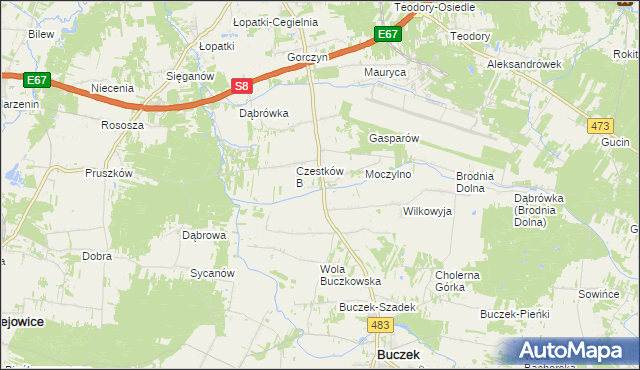 mapa Czestków F, Czestków F na mapie Targeo