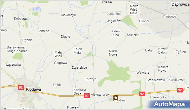 mapa Dzierzbice Osada, Dzierzbice Osada na mapie Targeo