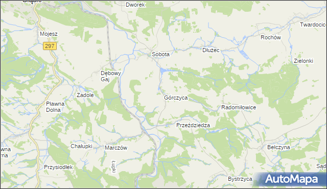 mapa Górczyca, Górczyca na mapie Targeo