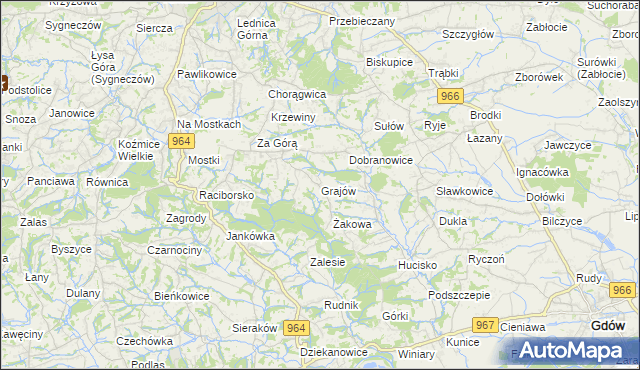 mapa Grajów, Grajów na mapie Targeo