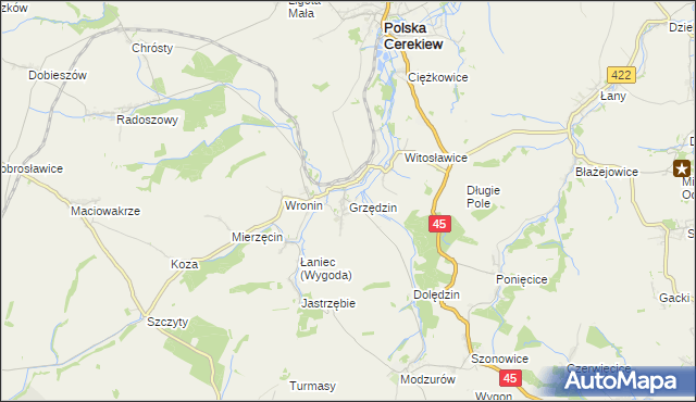 mapa Grzędzin, Grzędzin na mapie Targeo