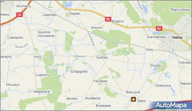 mapa Gułtowy, Gułtowy na mapie Targeo