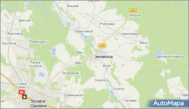 mapa Jemielnica, Jemielnica na mapie Targeo