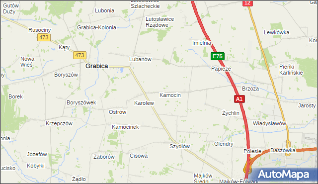 mapa Kamocin, Kamocin na mapie Targeo