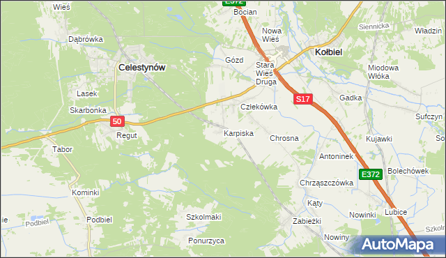 mapa Karpiska, Karpiska na mapie Targeo