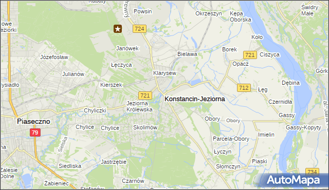 mapa Konstancin-Jeziorna, Konstancin-Jeziorna na mapie Targeo