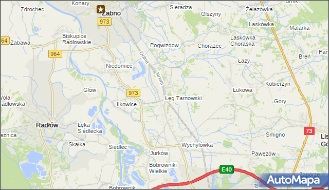 mapa Łęg Tarnowski, Łęg Tarnowski na mapie Targeo