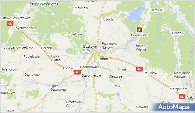 mapa Lelów, Lelów na mapie Targeo