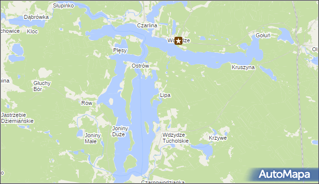 mapa Lipa gmina Karsin, Lipa gmina Karsin na mapie Targeo